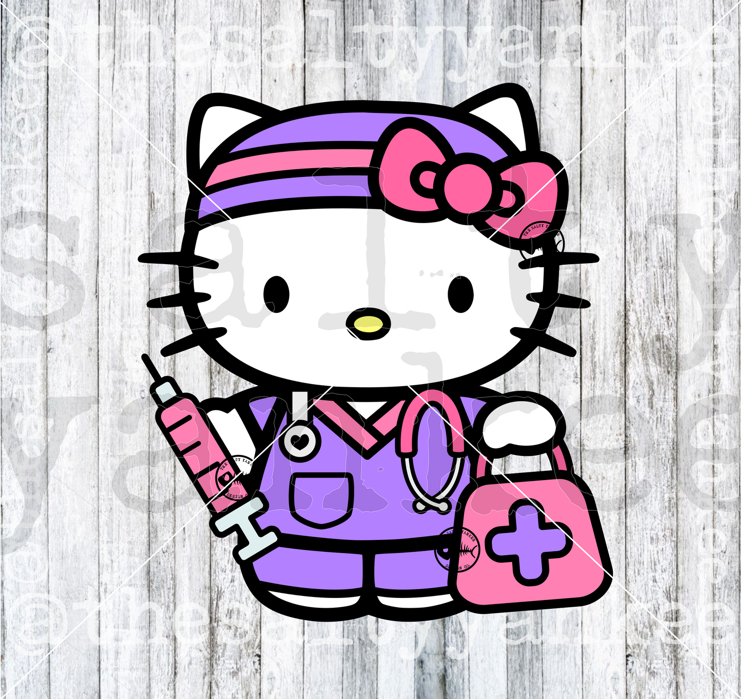 Cute Kitty Doctor Nurse RN Medical SVG and PNG File Download