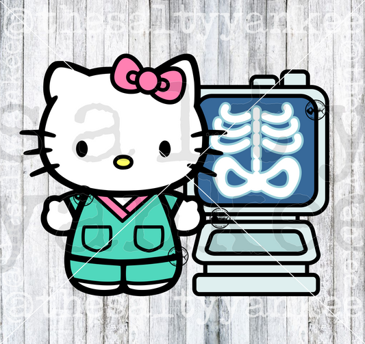Cute Kitty Doctor X Ray Radiology Technician Nurse RN Medical SVG and PNG File Download