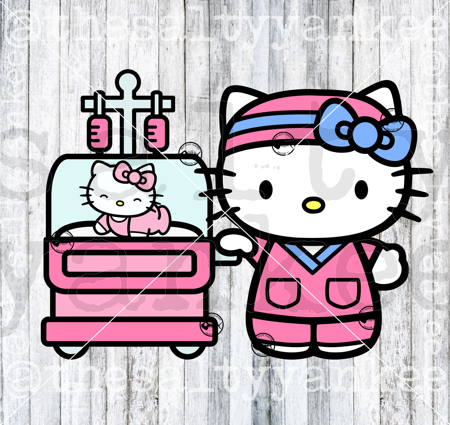 Cute Kitty Doctor NICU Labor and Delivery Maternity Baby Nurse RN Medical SVG and PNG File Download