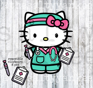 Cute Kitty Doctor Nurse RN Medical SVG and PNG File Download