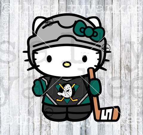 Cute Kitty in Team Hockey Attire SVG and PNG File Download
