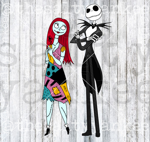 Skeleton Rag Doll Couple SVG and PNG File Download
