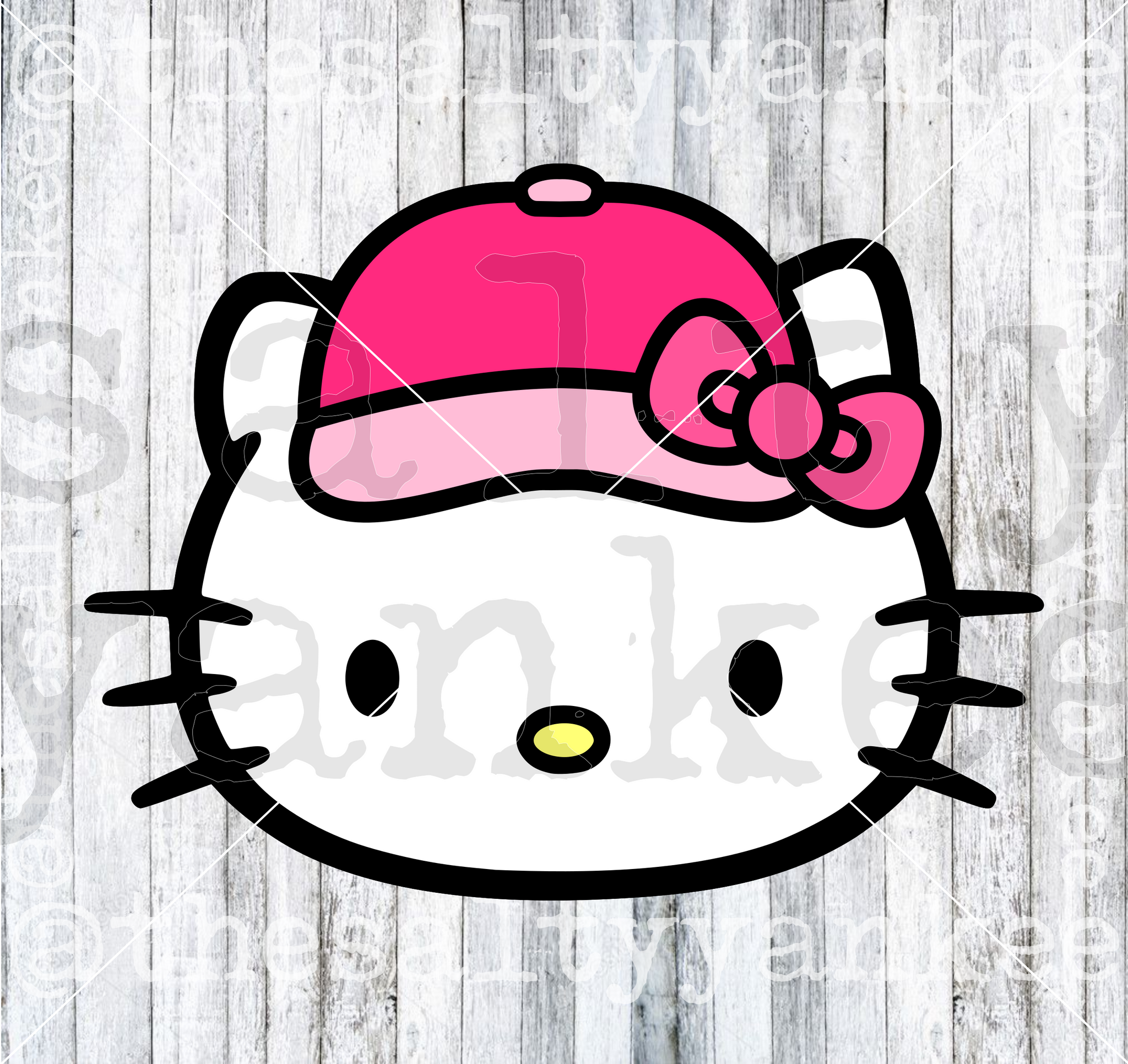 Cute Kitty Face with Baseball Hat SVG and PNG File Download – The
