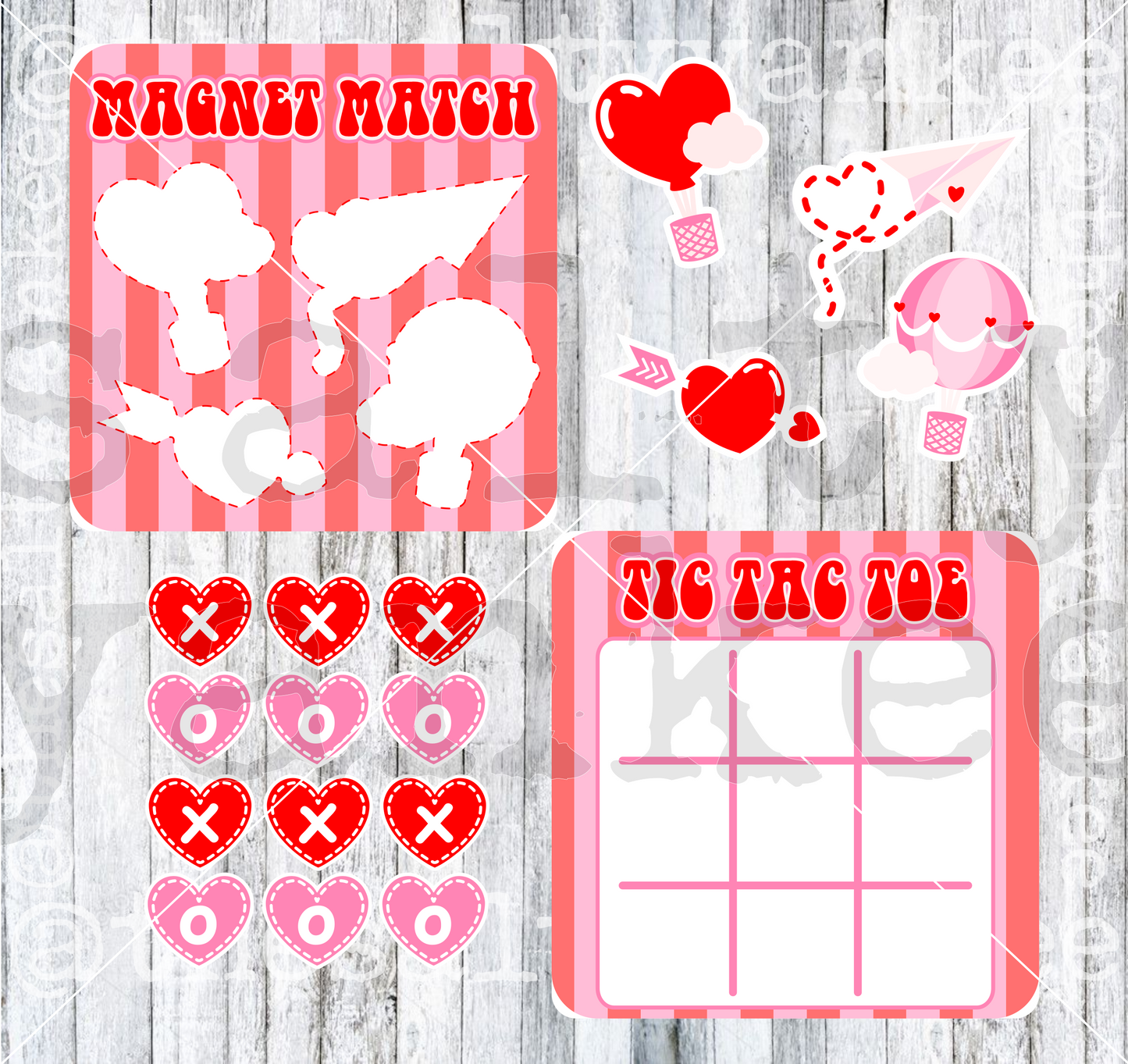 Magnetic Valentines Template SVG and PNG File Download