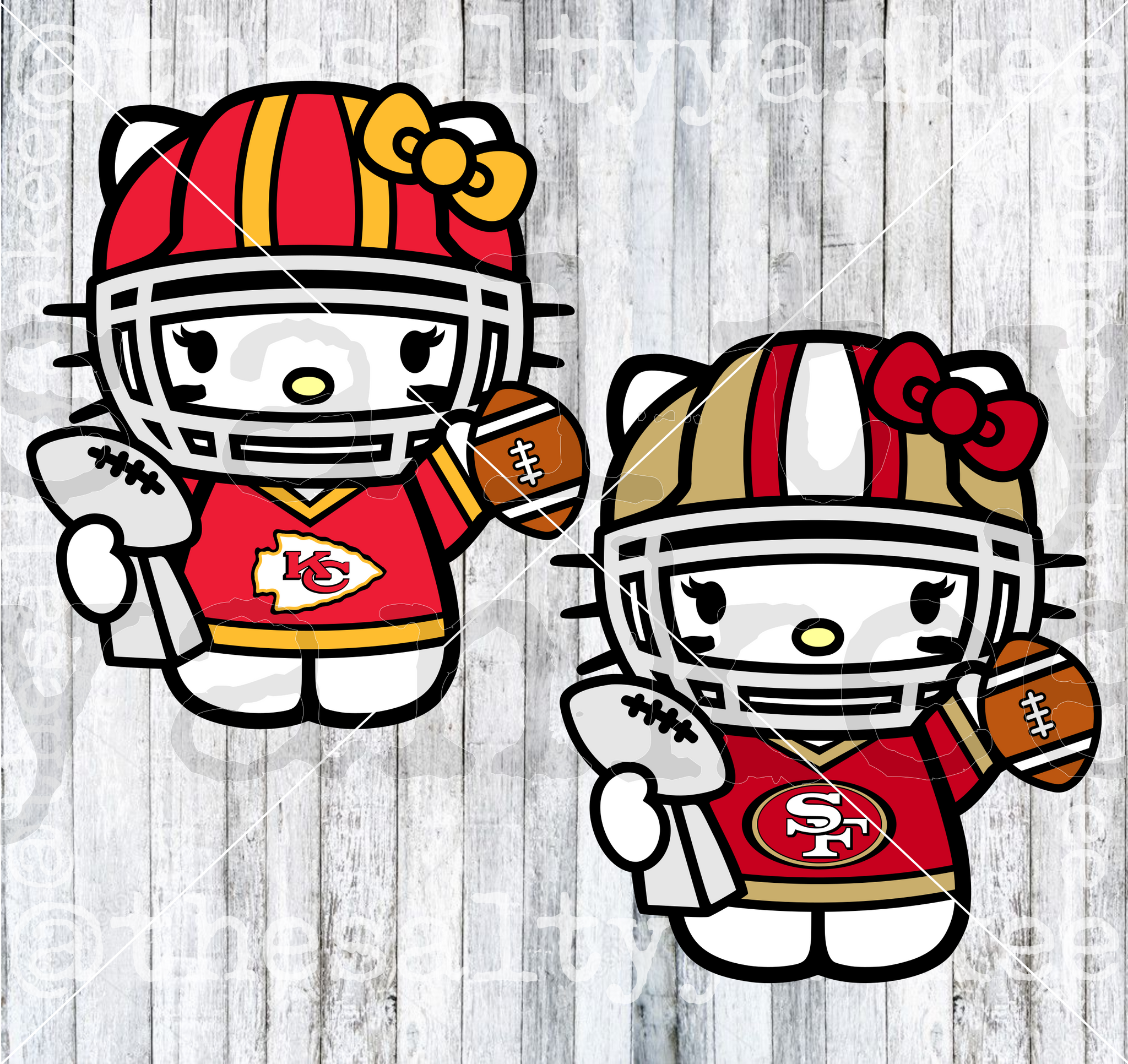 Cute Kitty in Big Game Football Attire SVG and PNG File Download