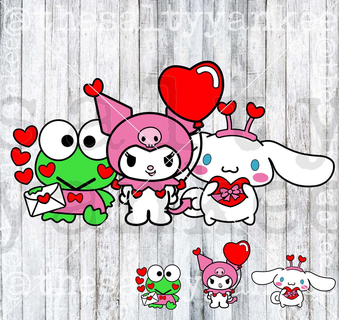 Kitty Friends Valentines Bundle SVG and PNG File Download