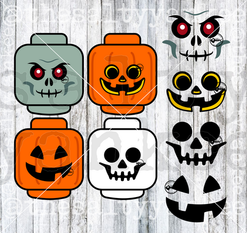 Brick Heads Halloween SVG and PNG File Download