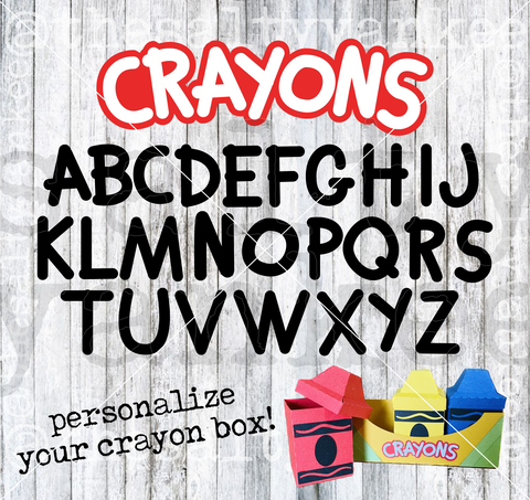 Crayons Style Alphabet SVG and PNG File Download