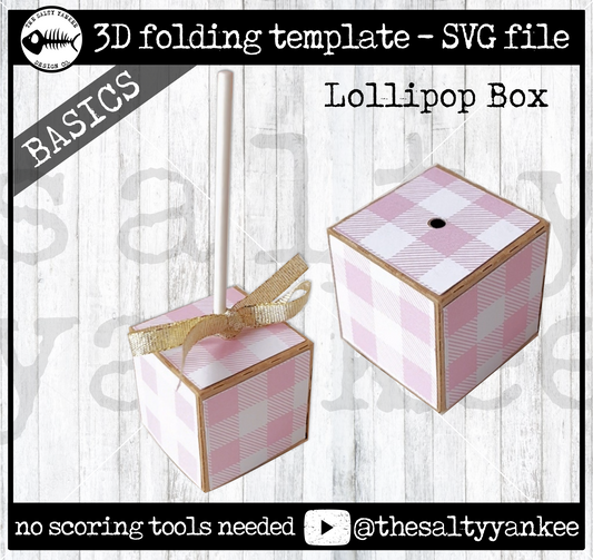 SY Basics Lollipop Gift Box Template- SVG File Download