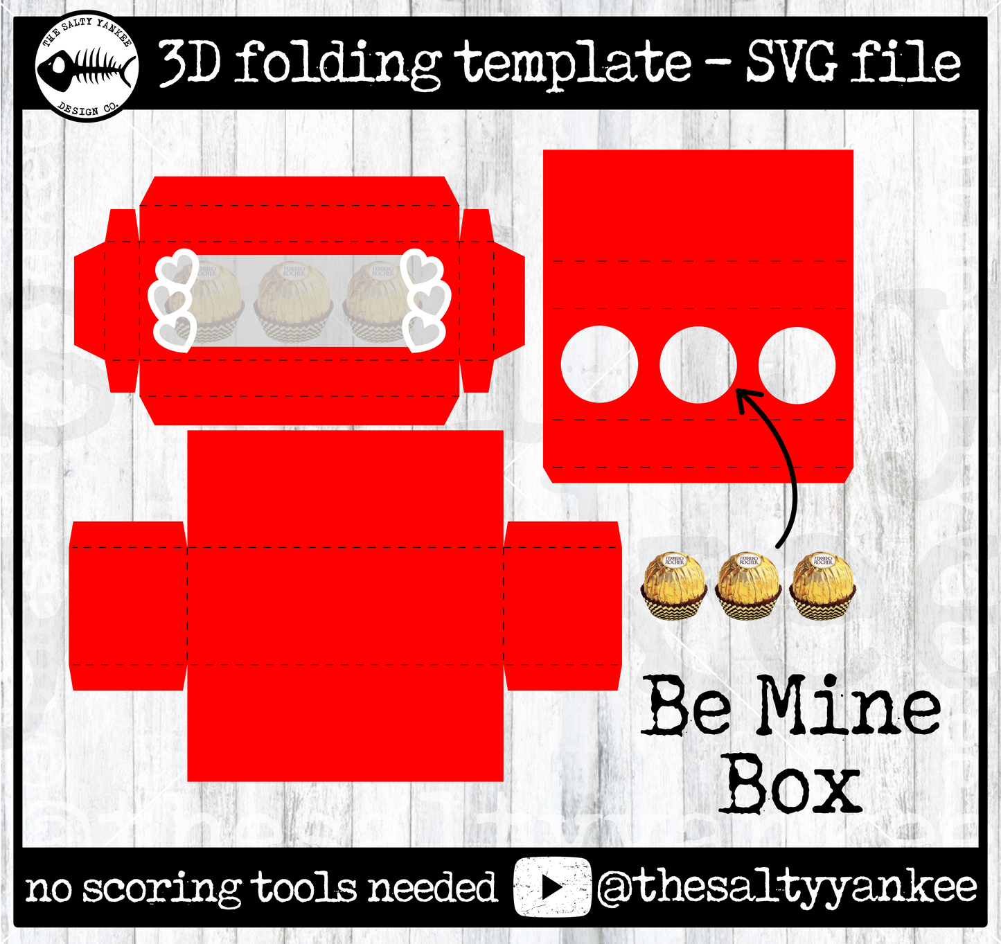 Be Mine Box Candy Holder Box - SVG File Download