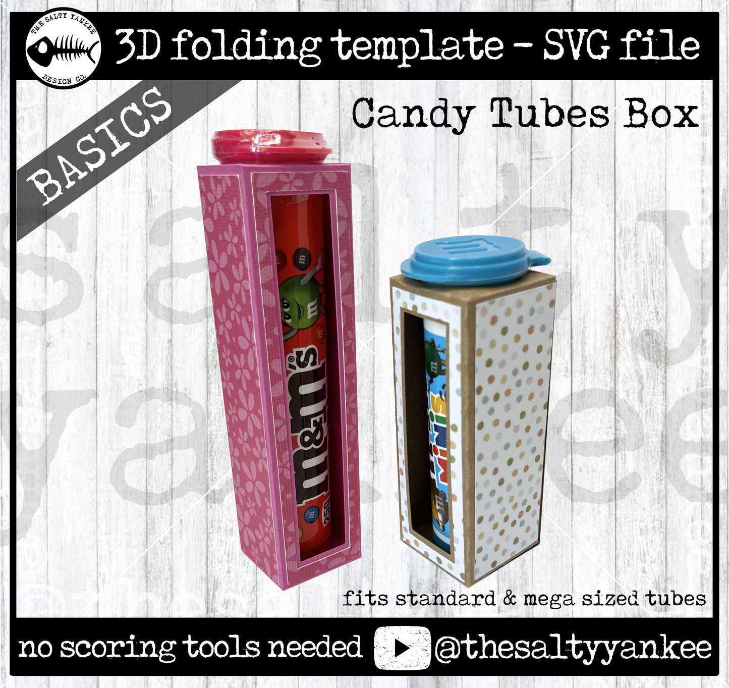 SY Basics Candy Tubes Box Template- SVG File Download