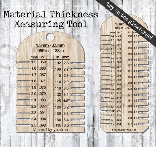 Material Thickness Measuring Tool For Laser Cutter Svg File Download Downloads