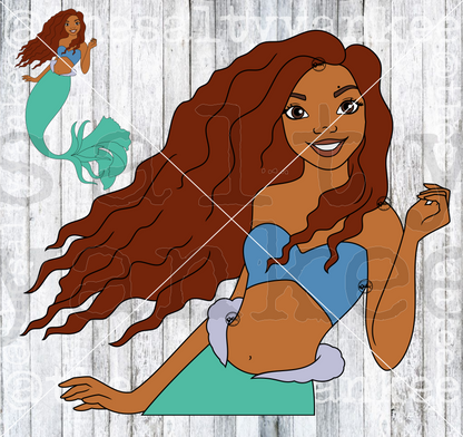 Mermaid Princess SVG and PNG File Download