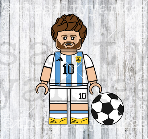 Toy Soccer Player Layered SVG and PNG File Download