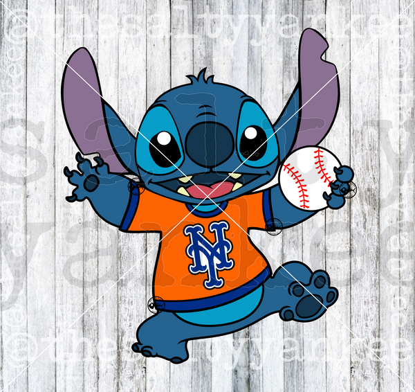 Blue Alien in Team Baseball Jersey SVG and PNG File Download