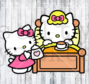 Cute Kitty Mother's Day Morning Tea SVG and PNG File Download