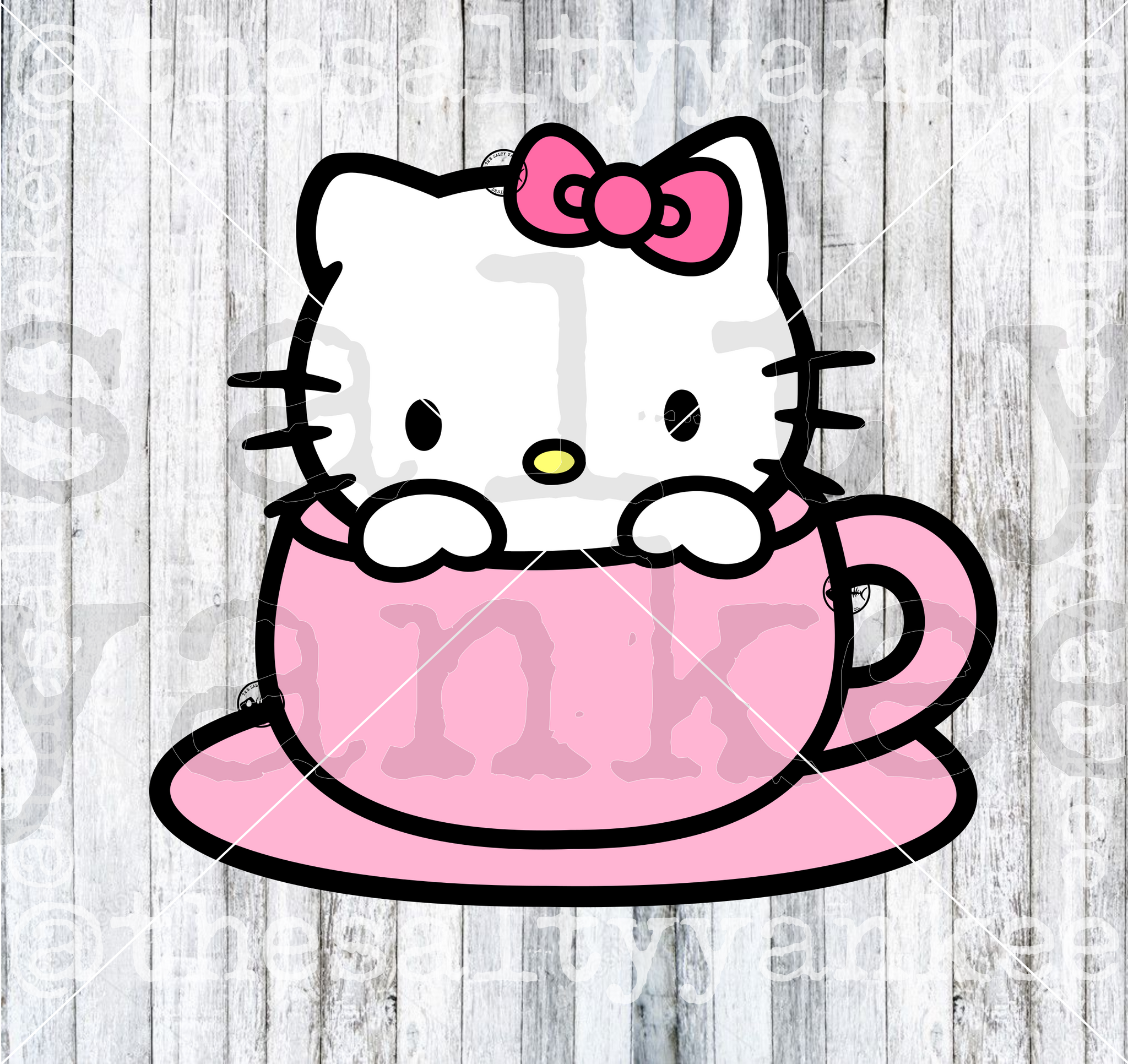 Cute Kitty in Teacup SVG and PNG File Download