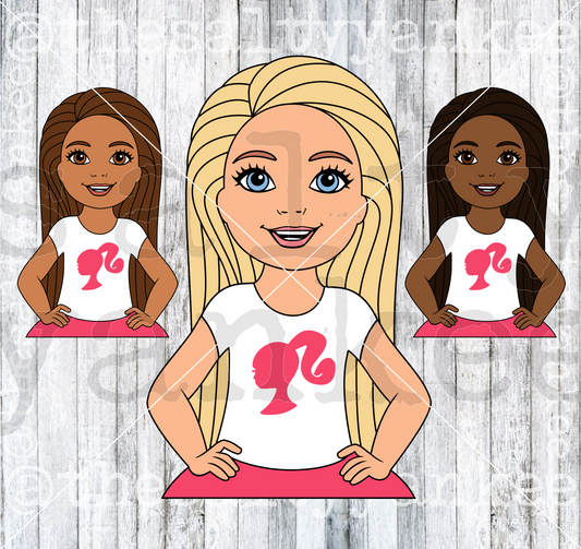 Toy Doll Girl Little Sister SVG and PNG File Download