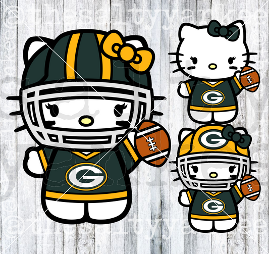 Cute Kitty in Team Football Attire SVG and PNG File Download