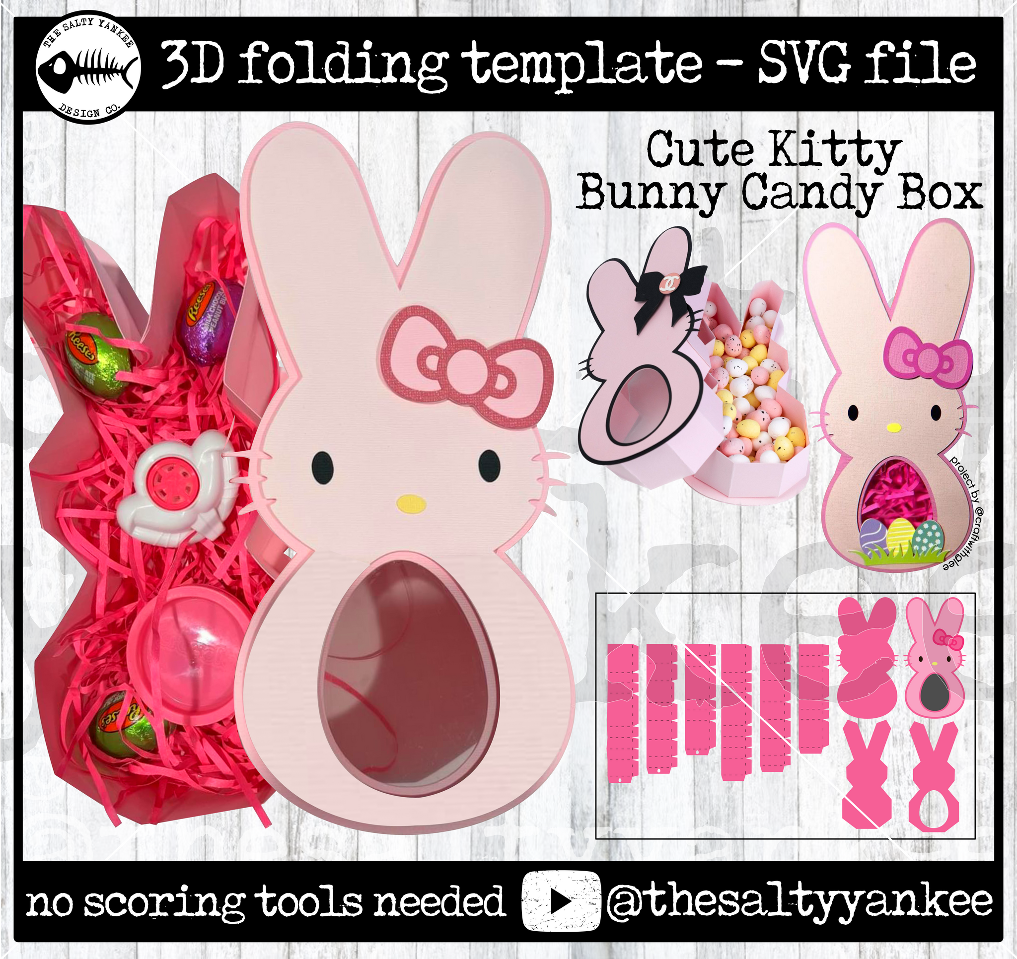 Bunny Kitty Candy Box - SVG File Download