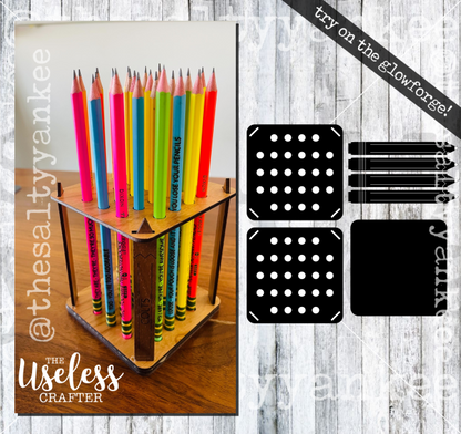 Pencil Holder Display For Laser Cutter Svg File Download Downloads