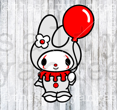 Cute Kitty Friend as Scary Clown SVG and PNG File Download