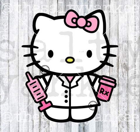 Cute Kitty Pharmacy Technician Medical SVG and PNG File Download