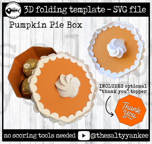 Pumpkin Pie Treat Box Template - SVG File Download
