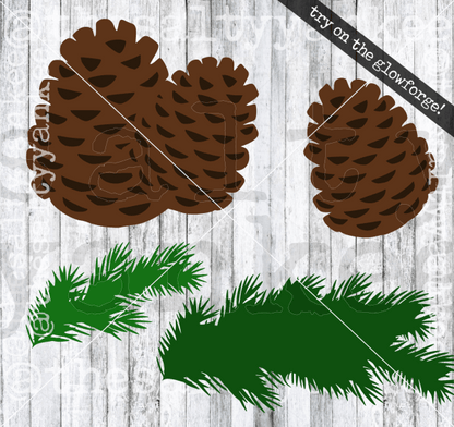 Pine Cones And Branches Svg Png File Download Downloads