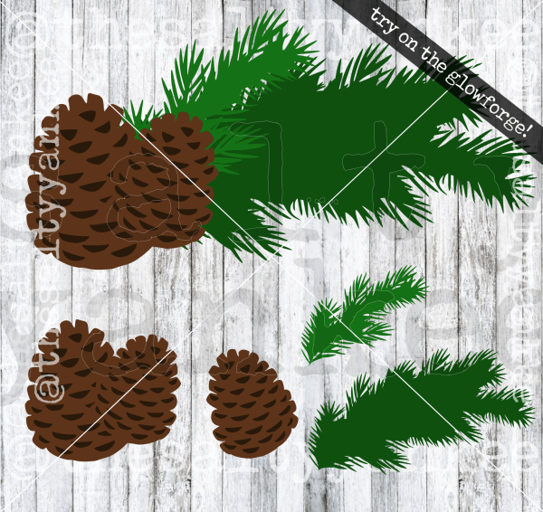 Pine Cones And Branches Svg Png File Download Downloads
