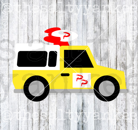 Pizza Delivery Truck SVG and PNG File Download