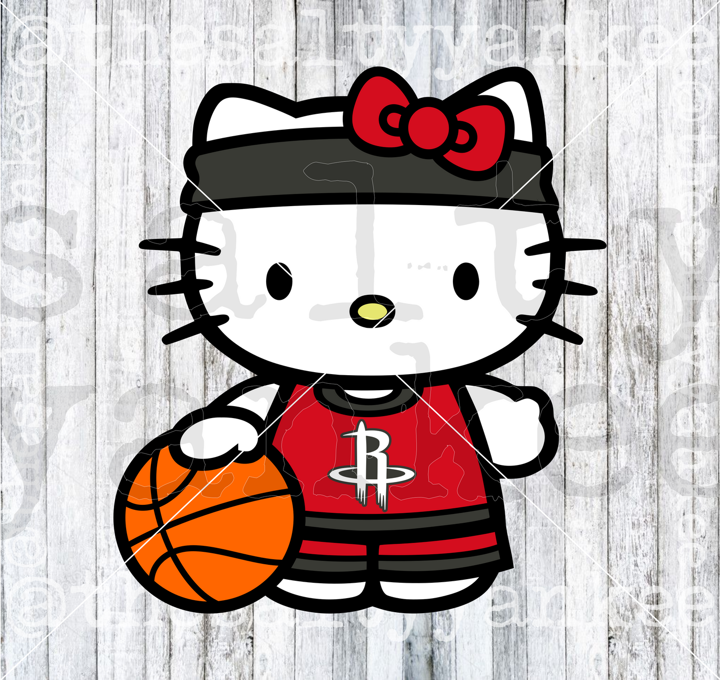 Cute Kitty in Team Basketball Attire SVG and PNG File Download