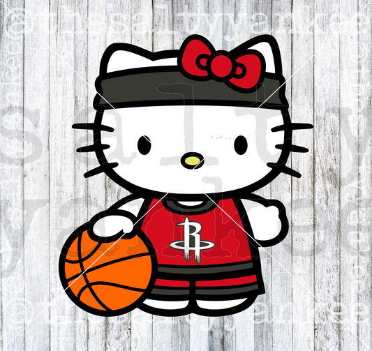 Cute Kitty in Team Basketball Attire SVG and PNG File Download