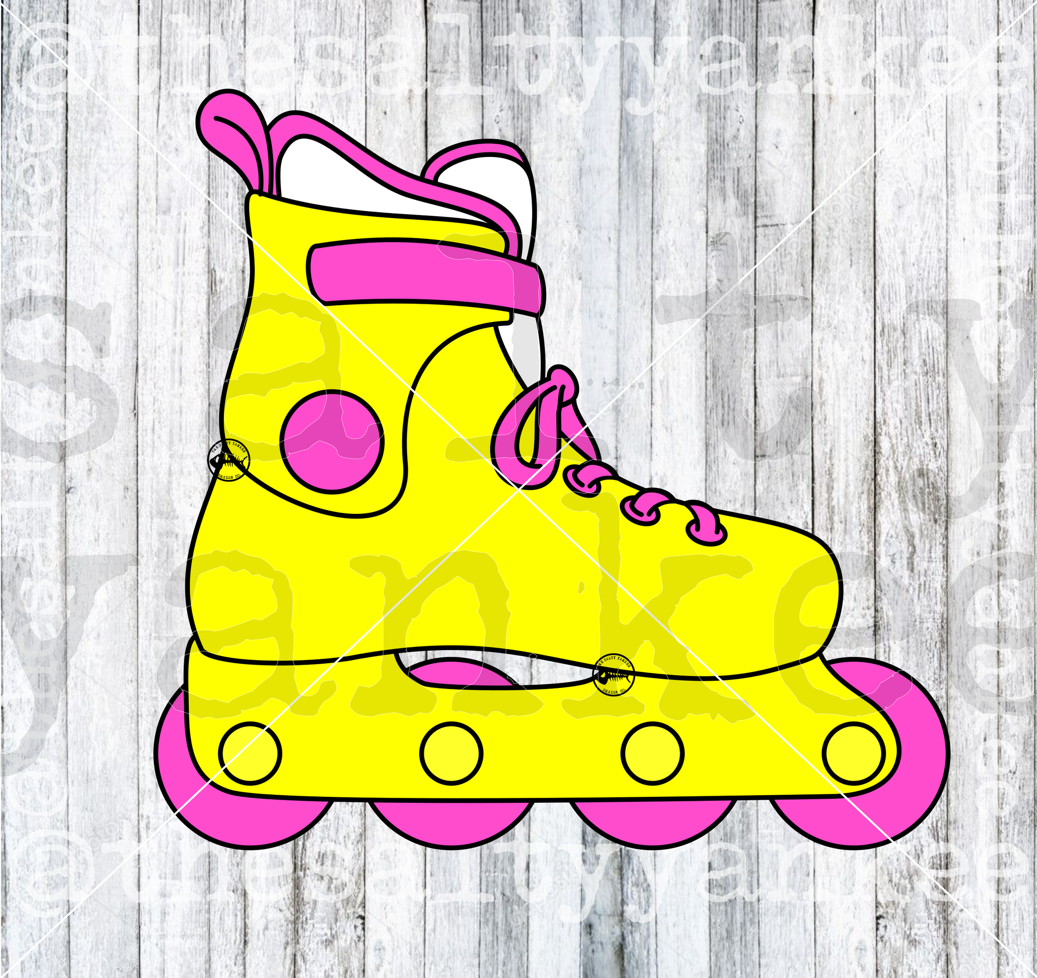 Neon Roller Blade SVG and PNG File Download