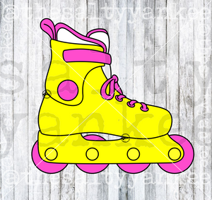Neon Roller Blade SVG and PNG File Download