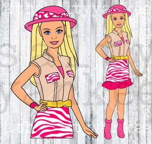 Safari Toy Doll Girl SVG and PNG File Download
