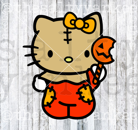 Cute Kitty Trick or Treat SVG and PNG File Download