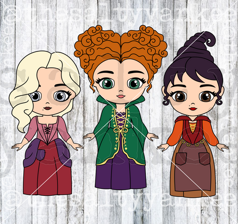 SY Dolls Witch Sisters SVG and PNG File Download