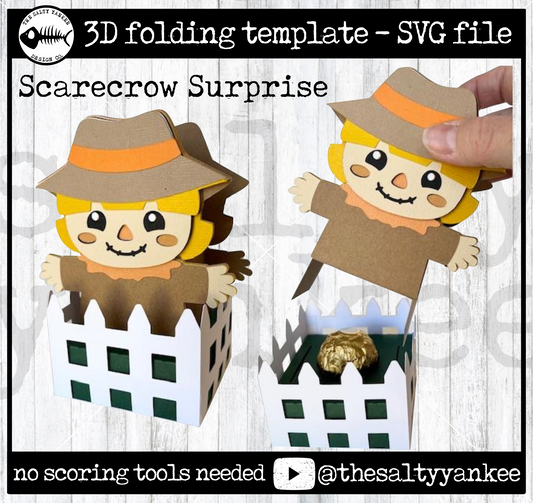 Scarecrow Surprise Box Template - SVG File Download