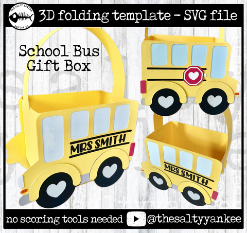School Bus Gift Box - SVG File Download