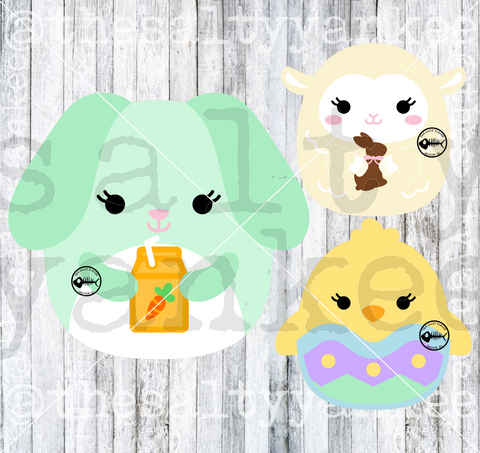Easter Plushie Friends SVG and PNG File Download