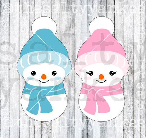 Cute Baby Snowman Boy and Girl SVG and PNG File Download