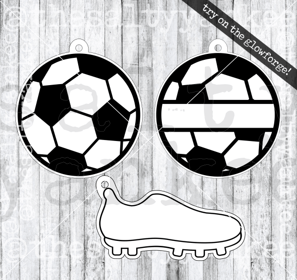 Soccer Ball With Cleats Keychain Svg File Download Downloads
