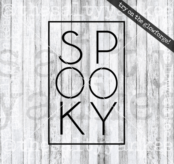 Spooky Basic Rectangle Square Word Shape Minimalist Simple Svg And Png File Download Downloads