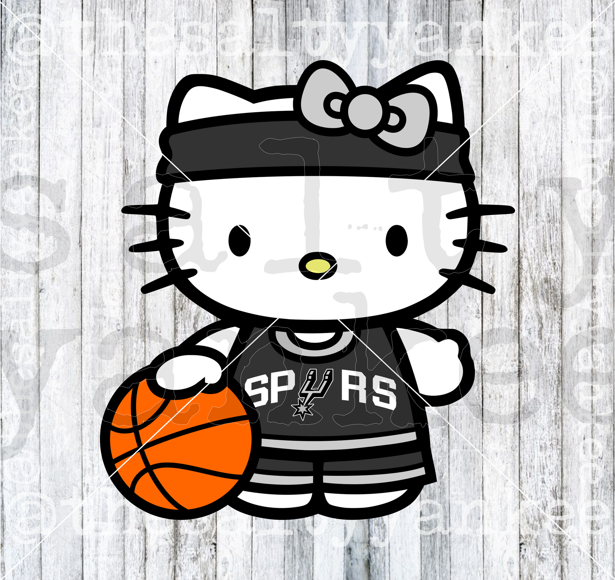 Cute Kitty in Team Basketball Attire SVG and PNG File Download