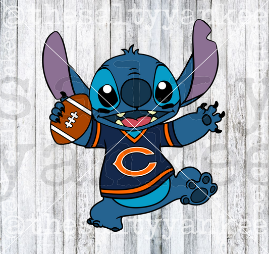 Blue Alien in Team Football Jersey SVG and PNG File Download