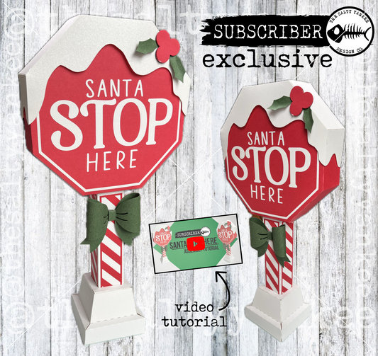 Santa Stop Here Sign Template - SVG File Download