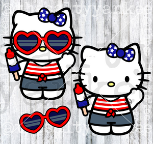 Cute Kitty Summer Party SVG and PNG File Download