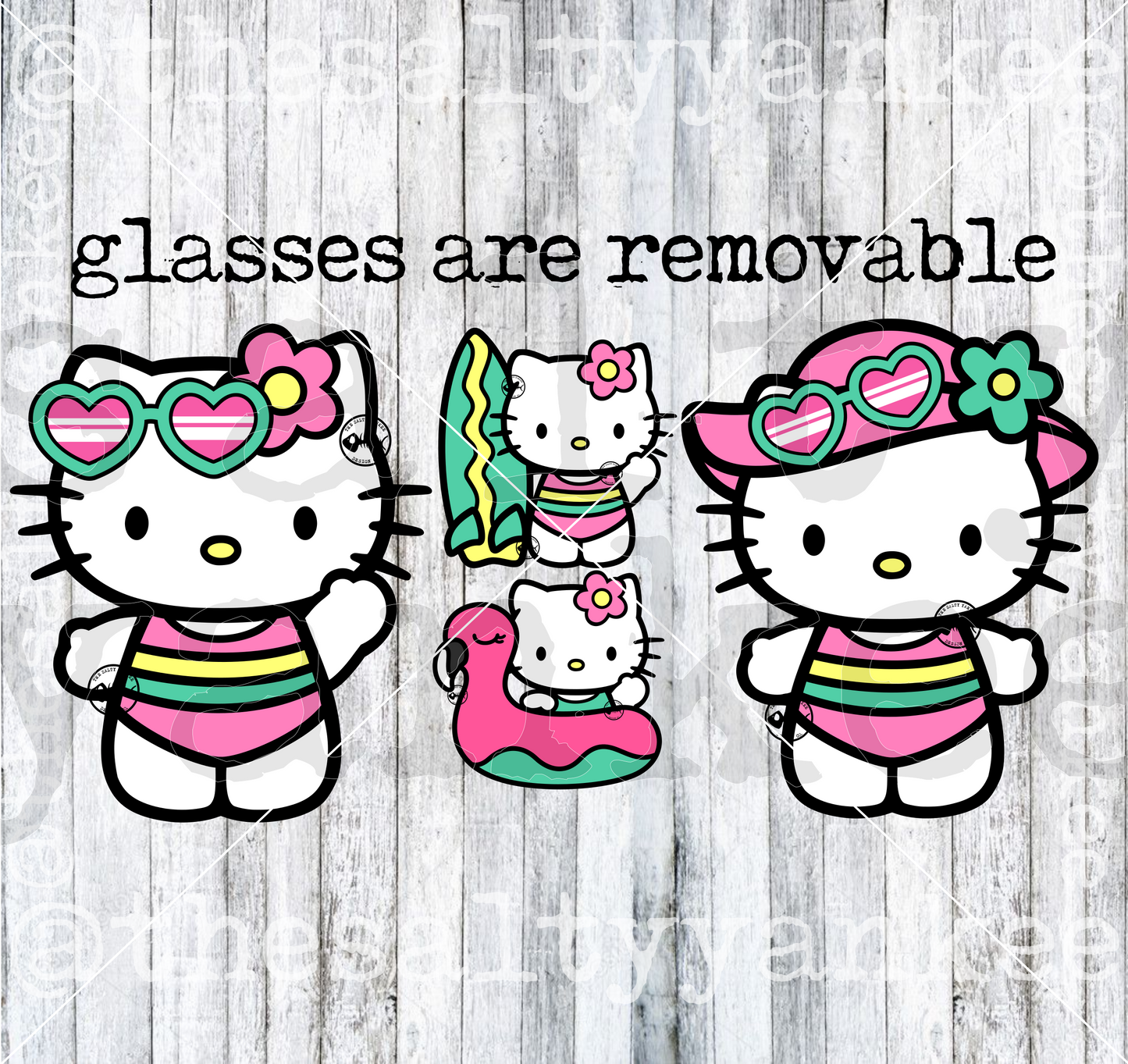 Cute Kitty Summer Vibes Bundle SVG and PNG File Download