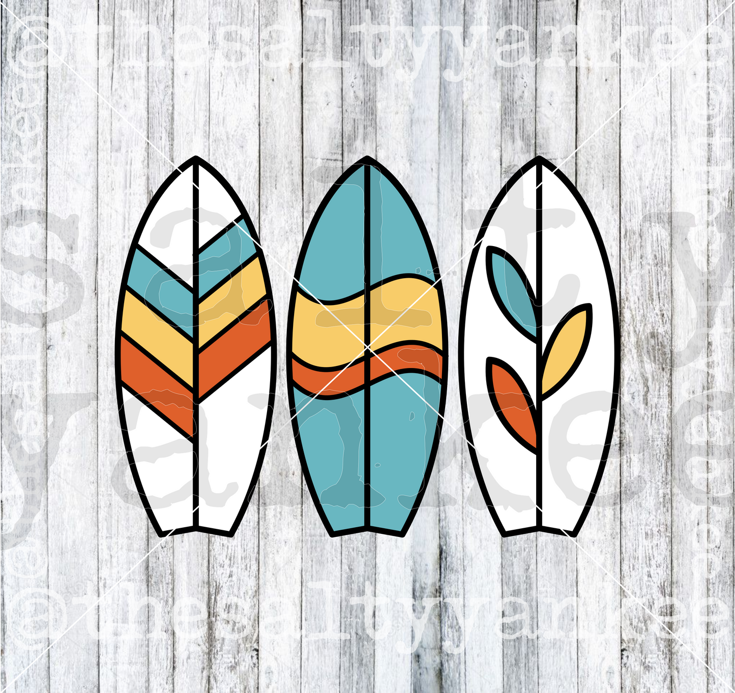 Surfboard Trio SVG and PNG File Download